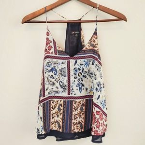 Floral top patch print paisley size M